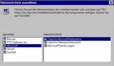 Netzwerkclient whlen